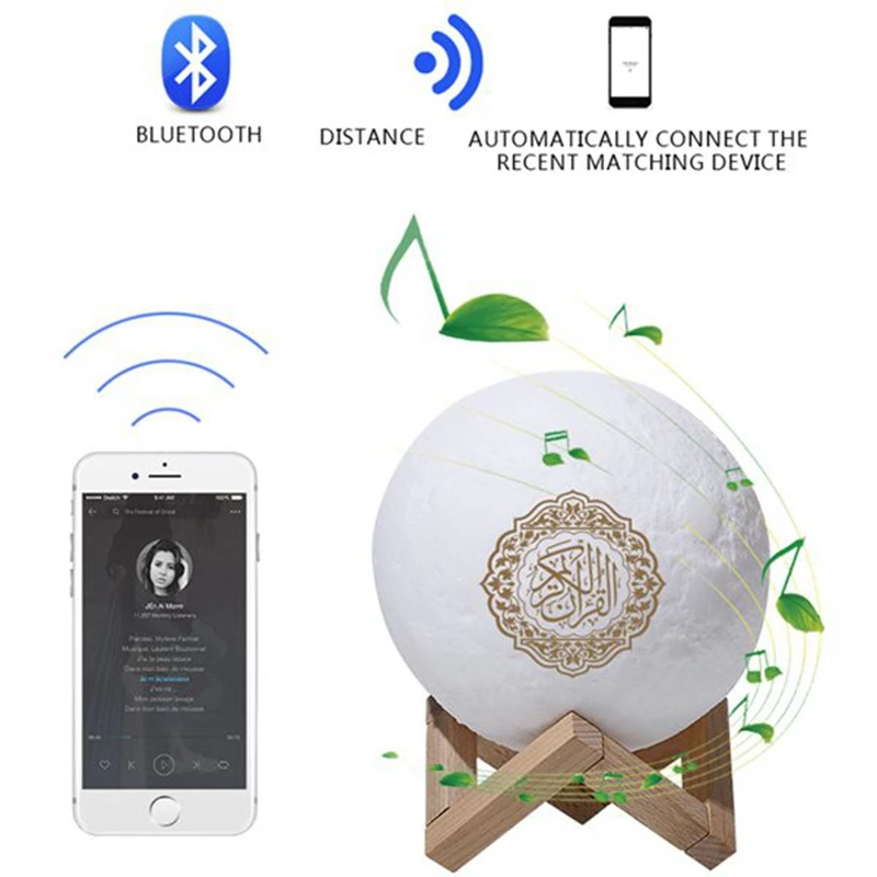 Portable 3D MoonLight Speaker Bluetooth Speaker with Remote Control Small Moon Light Night Light with Bluetooth Remote Light