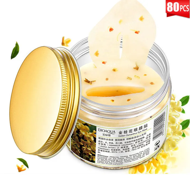 

BIOAQUA Eye Care Gold Osmanthus Collagen Eye Mask Hydrogel Eye Patch Remove Dark Circles Bag 80Pcs/ Bottle