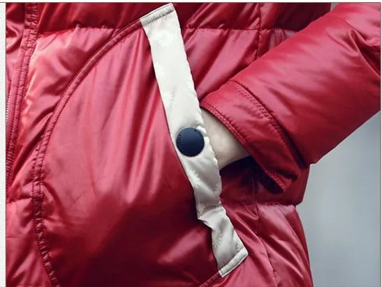 Women Winter Down Jacket Long Thick Coat Real Fur Collar Padded Down Coats Women Bright Outw (4)
