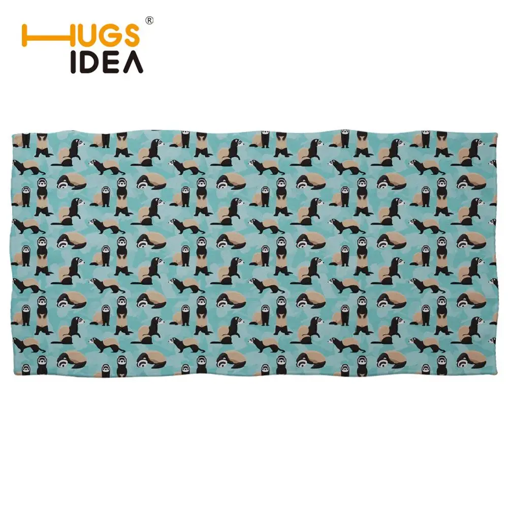 

HUGSIDEA Cute Ferrets Printed Beach Towel Super Absorbent Home Textile Bath Face Hair Towels for Cute Kids Soft Sport Toalla