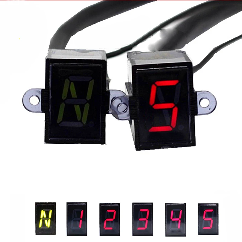 

Motorcycle 6 indicator display Digital Gear off-road motocross light Neutral Gear to 6 files speedometer