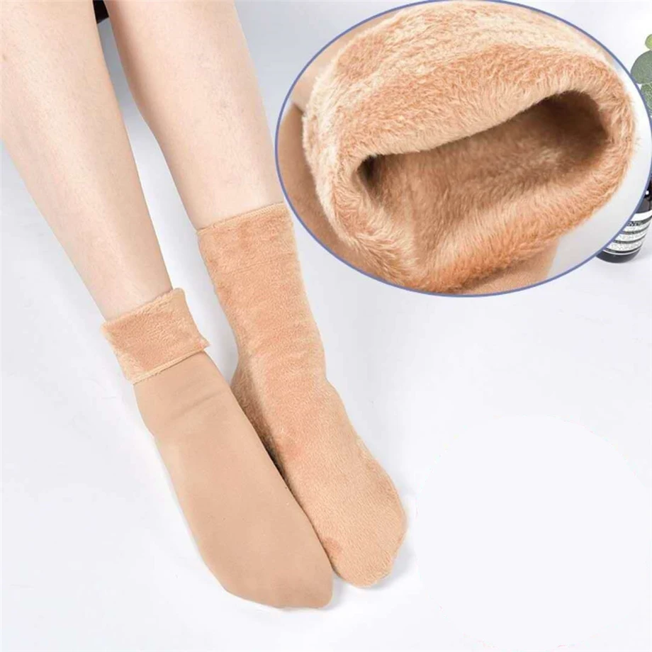 

Women Plus Velvet Socks Autumn Winter Keep Warm Thicken Socks Wool Female Velvet Socks Thick Thermal Sleeping Sock