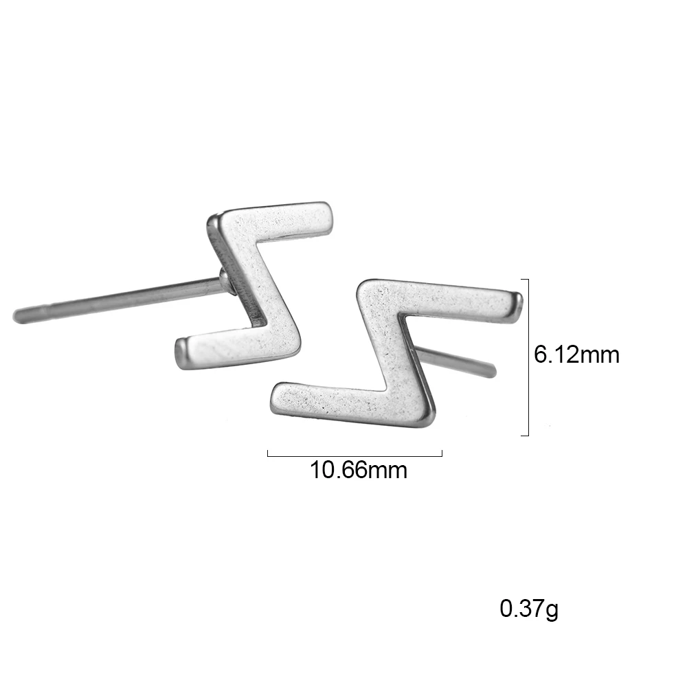 Lemegeton, маленькие серьги в виде руны викингов, серьги из нержавеющей стали, минималистичные серьги с буквами и алфавитом, серьги-гвоздики для женщин и детей, ювелирные изделия - Окраска металла: 3