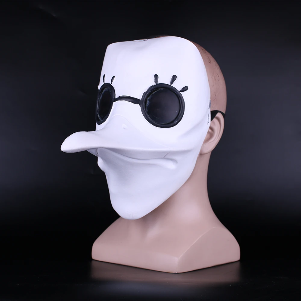 plague doctor mask Beak Mask Long Nose Cosplay Fancy Mask Gothic Retro Rock Leather Halloween beak Mask white (4)