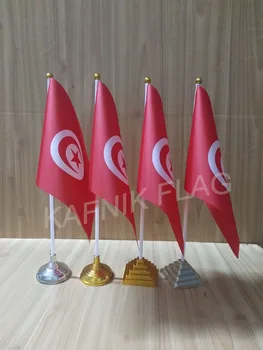 

KAFNIK,5/10pcs a lot Tunisia table desk flag banner 14*21cm flag /Plastic flags or suction cups for your choice free shipping
