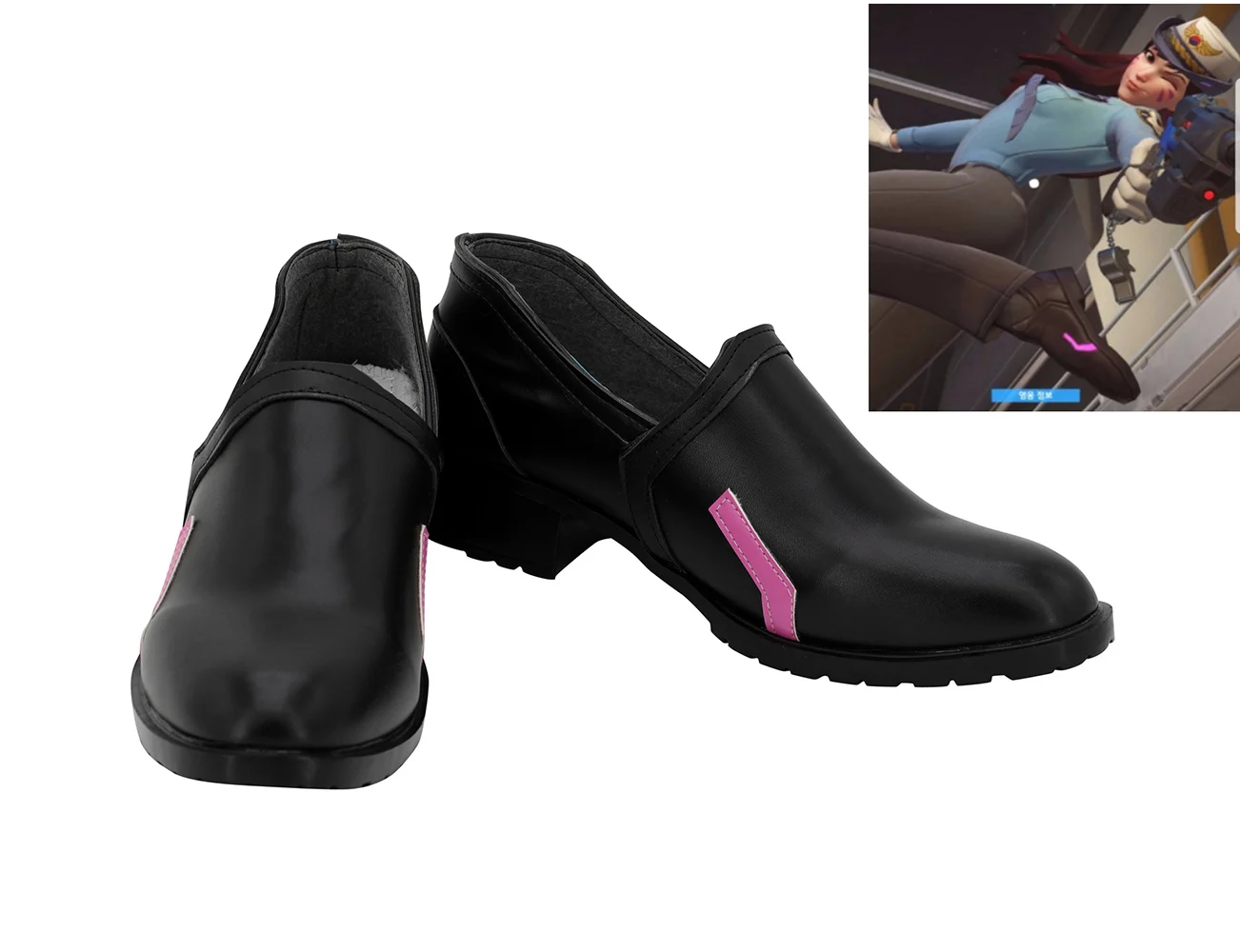

OW DVA Shoes Cosplay Overwatchs DVA Policewoman Skin Cosplay Shoes Black Boots Custom Made Any Size