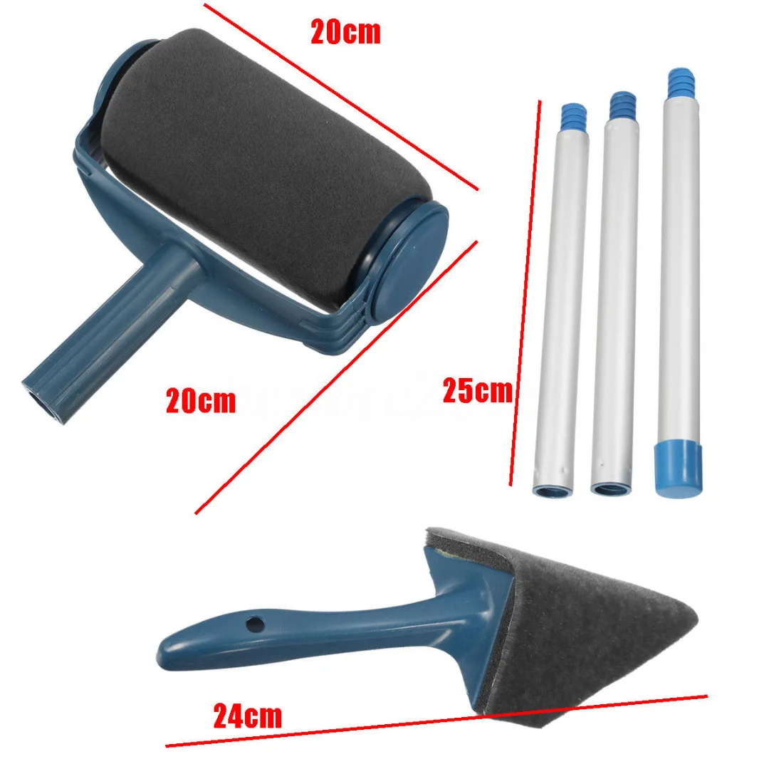 JX-LCLYL 8Pcs Wall Paint Roller Pro Brush Handle Flocked Edger Painting Runner Tool W/Jug