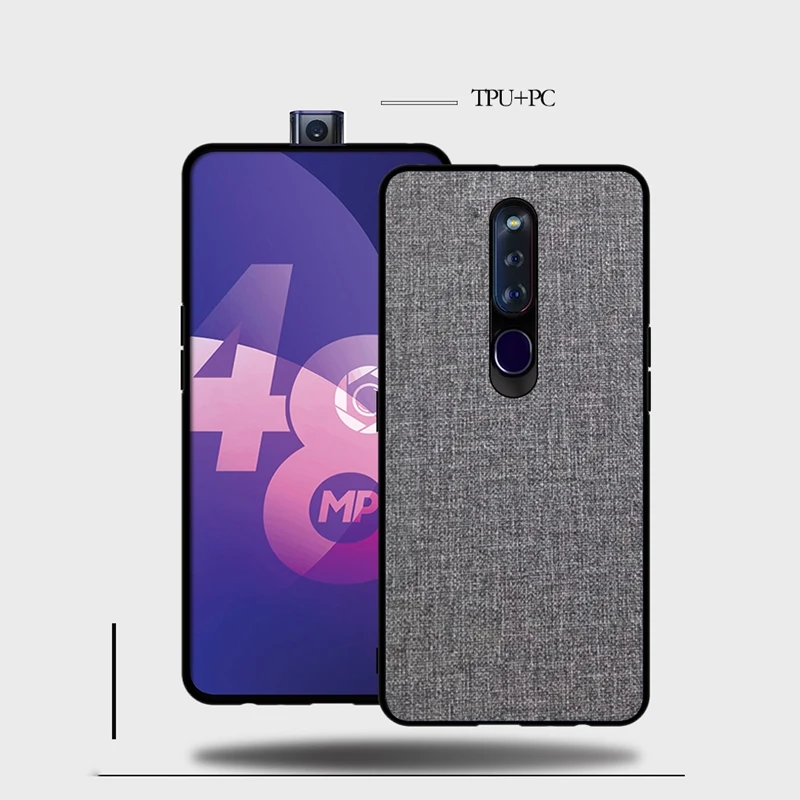 

Leather Cloth Texture Silicone Soft Frame Back Cover Case for OPPO R19 Case Ultra Slim Shockproof for OPPO F11 Case Capa Hoesje