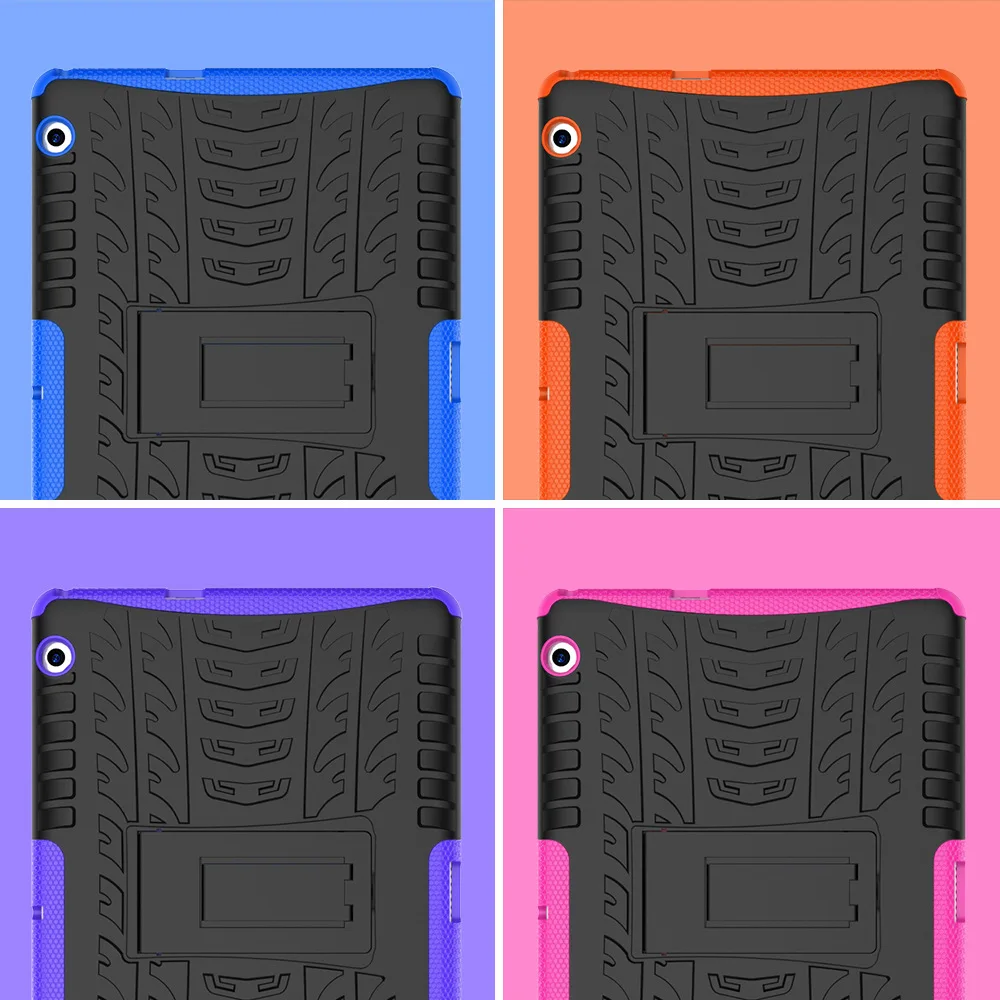 

Tire Texture Shockproof Cover Back Clip Holder Tablet Case For Huawei MediaPad T3 10 9.6 Eight Colours