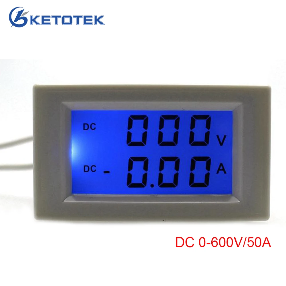 

DC 0-600 В/50.0A цифровой двойной дисплей Амперметр Вольтметр DC Напряжение измеритель тока источник питания DC 3-40 В с голубой подсветкой