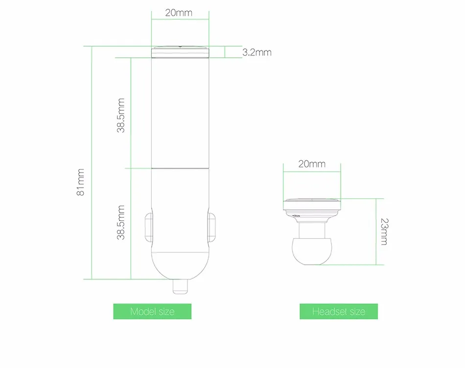 OVEVO Q8 CAR CHARGER BLUETOOTH HEADSET 201932 30