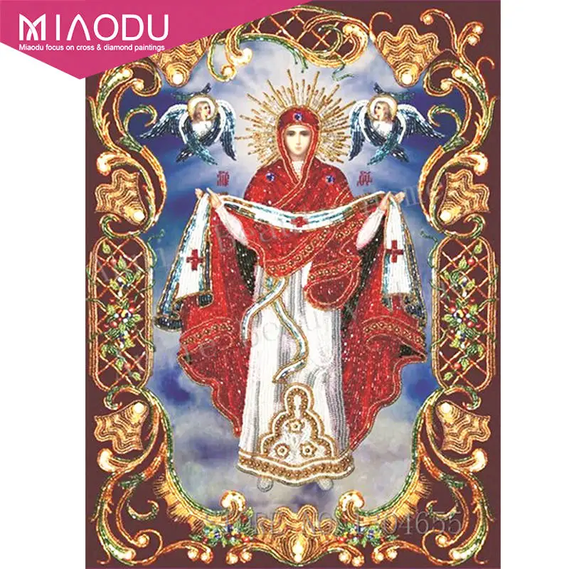 Miaodu Diy алмазная живопись Настенная Наклейка Ретро Религия подарок вышивка крестиком икона лидер Алмазная мозаика настоящая религиозная вышивка - Цвет: AB512
