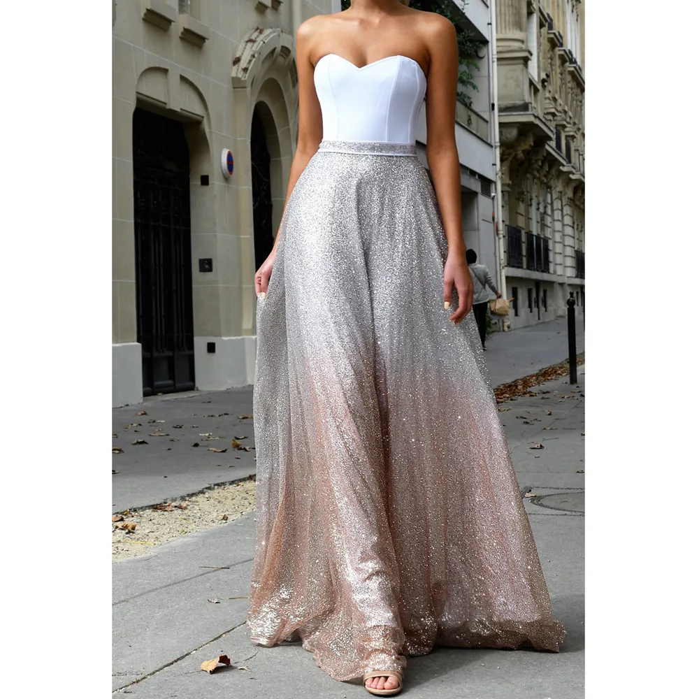 

Fashion Summer Dress 2019 New Arrival Women Sexy White Print Hot Stamping Strapless Sleeveless Long Party Elegant Dresses 40*