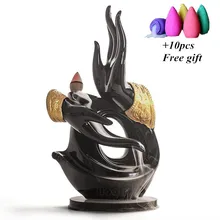 Большой размер руки Будды обратного потока ладан горелка креативное украшение бытовой очистки воздуха керамический большой водопад курильница