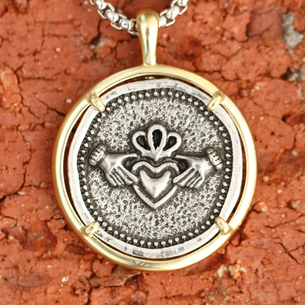 Tkuamigo Claddagh Ювелирные изделия дружба любовь кулон ирландский кельтский Claddagh ожерелье
