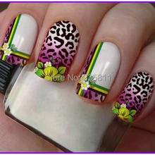 1х переводные наклейки на ногти переводные наклейки(18,5X12,5 см) цветы Тигр Леопард SY-A10-12