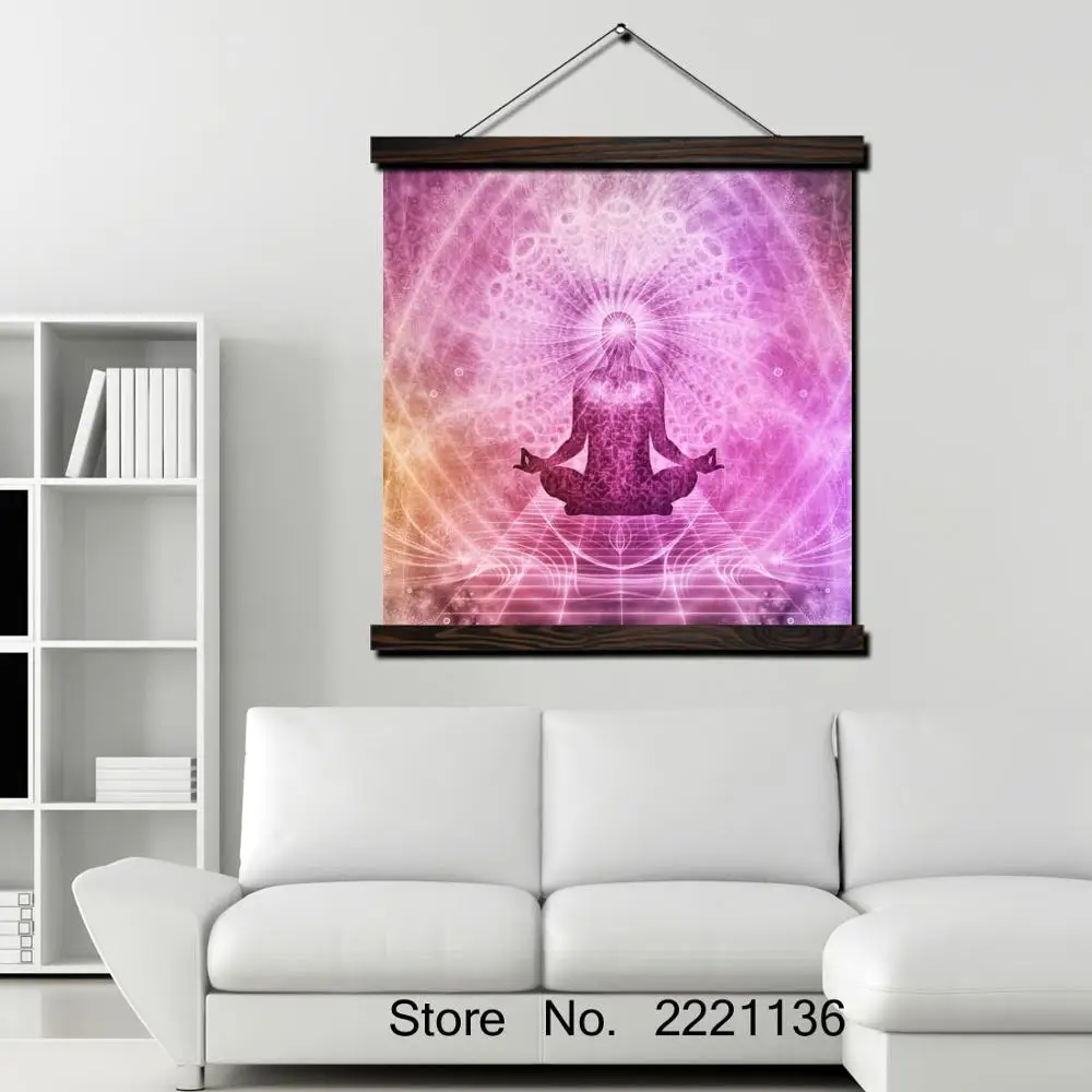 

Light Aura Buddha HD Print Scroll Paintings Wall Art Printed Hanging Framed Canvas Painting Modern Home Decoration
