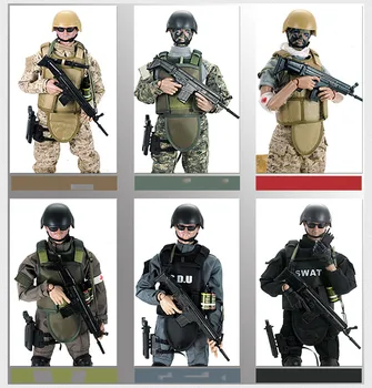 

Plastic Soldiers 12" 1/6 SWAT Black Uniform Military Army Combat Game Action Figure Soldier Collectible Model Toys For Children