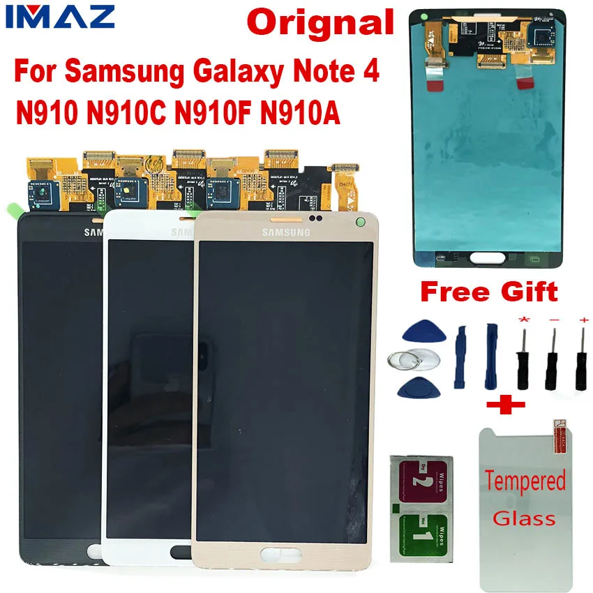 

IMAZ Orignal AMOLED 5.7” LCD For Samsung Galaxy Note 4 N910C N910A N910F N910H/V/P LCD Display Touch Screen Digitizer Assembly