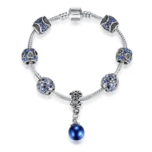 Винтажные красочные бусины посеребренные Кристалл шармы Бусины Подходят змея цепи браслеты и браслеты для женщин DIY ювелирные изделия