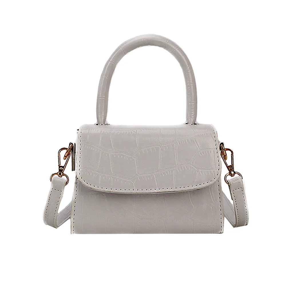 Женская Ретро сумка через плечо из крокодиловой кожи, брендовая дизайнерская однотонная винтажная кожаная сумочка, простая сумка через плечо, Bolsa