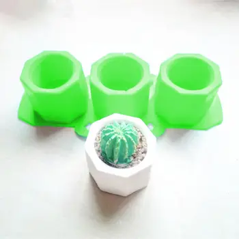 

concrete molds Cement Pot Mold Concrete Multi-meat Pot Cement Clay Silicone Molds Nordic Polygonal Hole Cement Silica Gel Mould