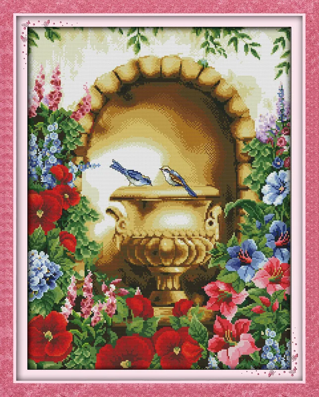 

Double magpie report good news counted printed on fabric DMC 14CT 11CT Cross Stitch kitsembroidery needlework Sets Home Decor
