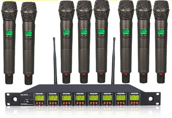 

OKMIC Headheld professional UHF/PLL 8 channels ok-8 wireless microphone system multichannel Wireless system 8 Handheld mics