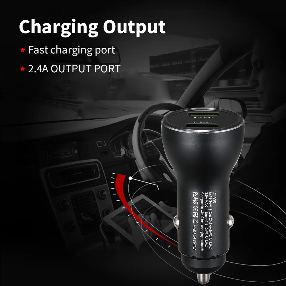 Автомобильное зарядное устройство Super Charge Dual USB зарядное устройство для быстрой зарядки для HAIWEI для samsung универсальные 5 в зарядные устройства автомобильный Стайлинг