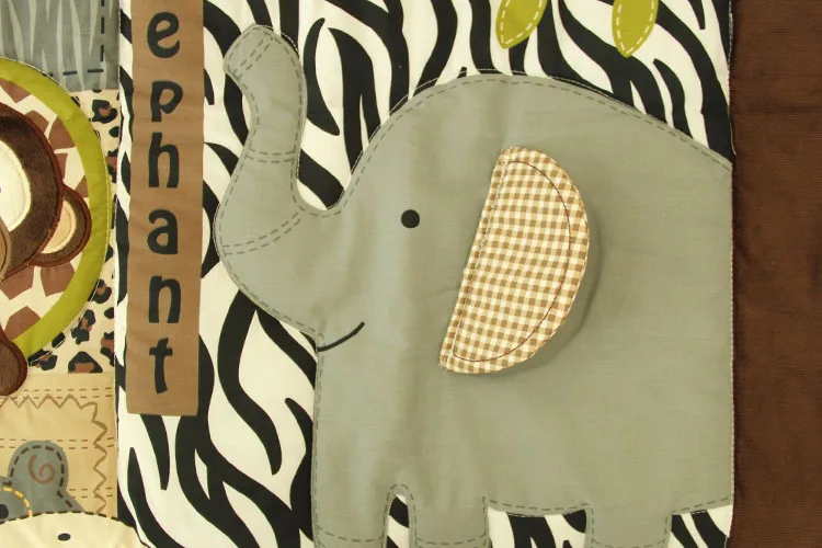  7 Pcs Baby Crib Bedding Set infant bedroom nursery bedding cot bedding animal design for baby boy - 2029957705