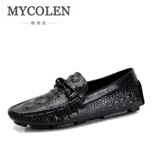Mycolen новые летние узор кожи крокодила Мужская обувь ручной работы Для мужчин Свадебная вечеринка Лоферы для женщин Повседневное дышащая Для мужчин Туфли без каблуков Sapatos