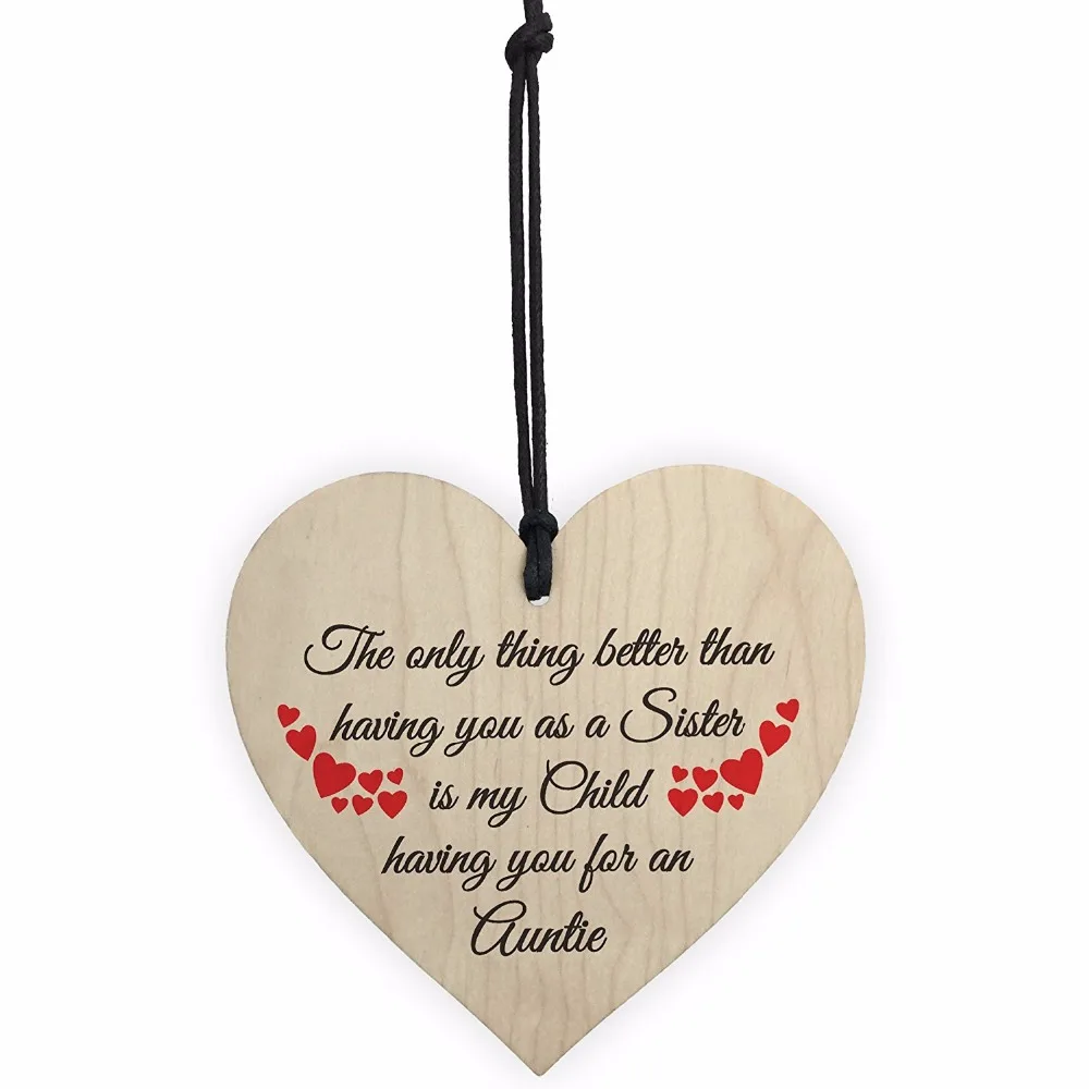 1-Meijiafei-SISTER-Child-Having-You-As-Auntie-Sign-Wooden-Hanging-Heart-Christmas-Plaque-Aunt-Birthday-Sign
