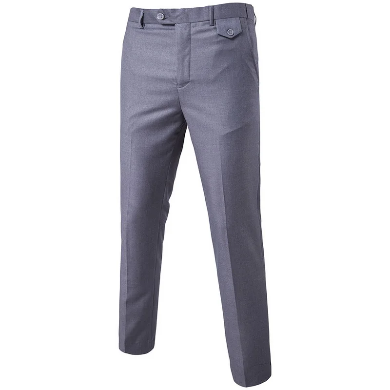 Мужские классические брюки, новинка, облегающие деловые брюки, летние тонкие брюки, офисные повседневные однотонные брюки, костюм для мужчин - Цвет: Gray