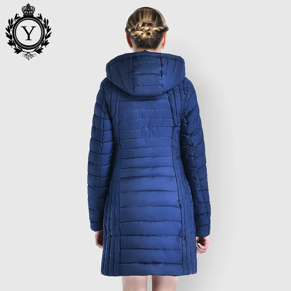 Quilted Down Cotton Padded Winter Jackets and Coats Women Parkas Long Thicken Hooded Slim Warm Coat 2019 COUTUDI New Collections