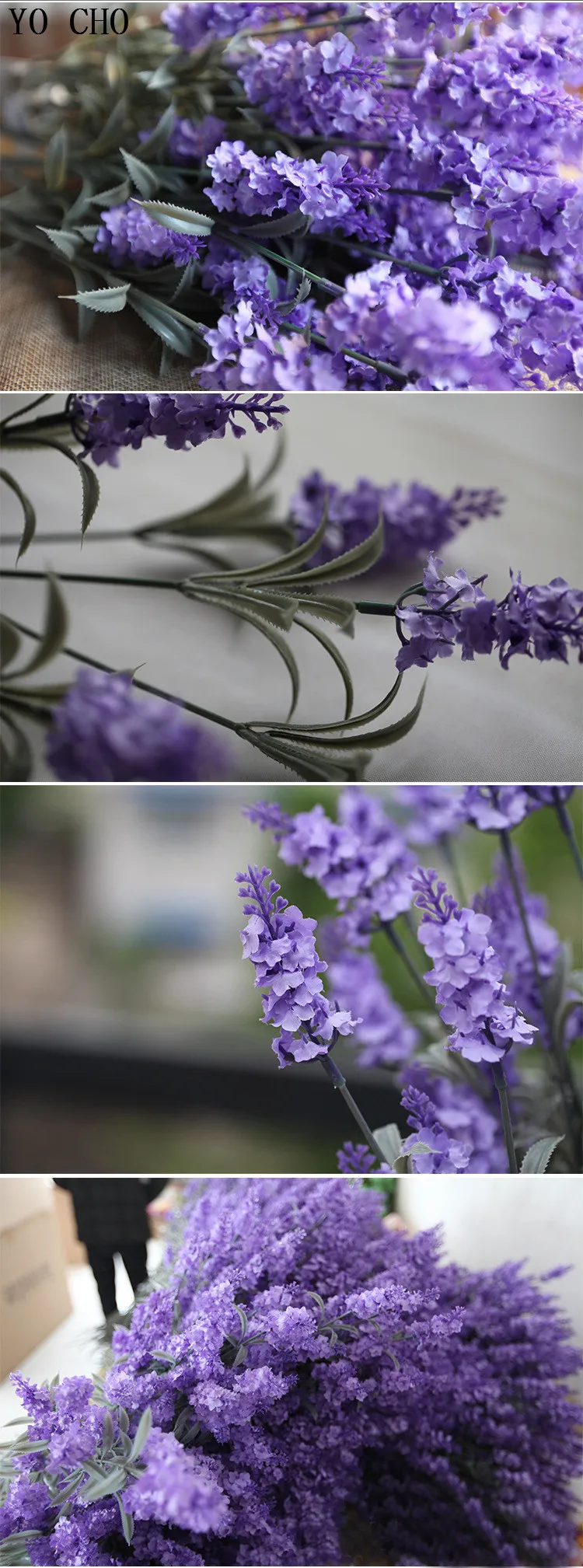 Purple flower sea romantic wedding decoration real touch Romantic Provence decoration lavender flower for wedding home vase decoration plastic plants silk artificial flowers grain decorative Simulation of aquatic plants