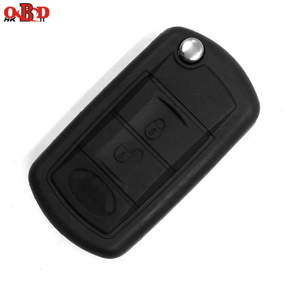 

HKOBDII 3 Buttons Flip Car Key Case Shell for Land Rover Range Rover Sport LR3 Discovery 3 Fob With Logo