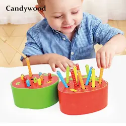 Candywood Catch Worms игра Магнитные деревянные игрушки для детей Дети Ранние развивающие игрушки Детские Обучающие деревянные блоки мальчики