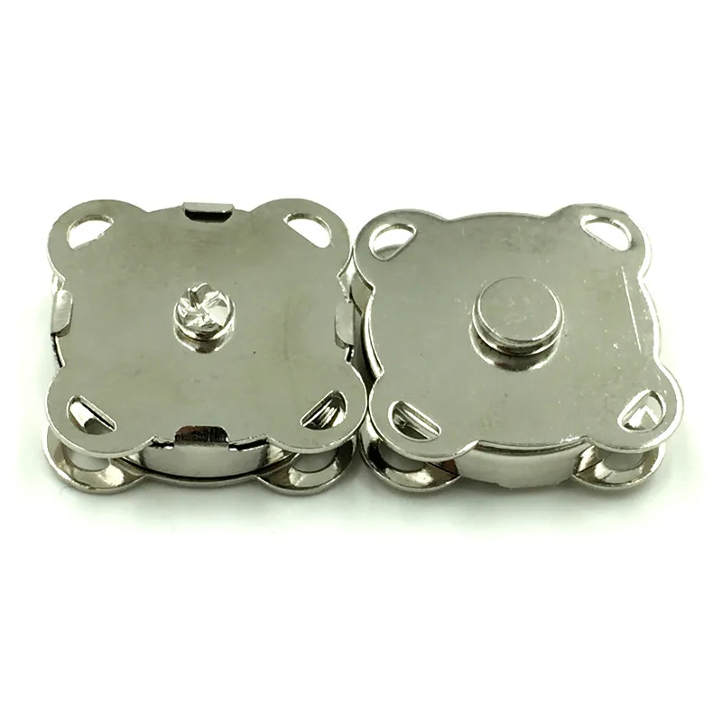 

10 Sets Silver Tone Plum Blossom Shape Alloy Snap Magnetic Hematite Clasps Handbags Purses Bags Accessories 19x19mm