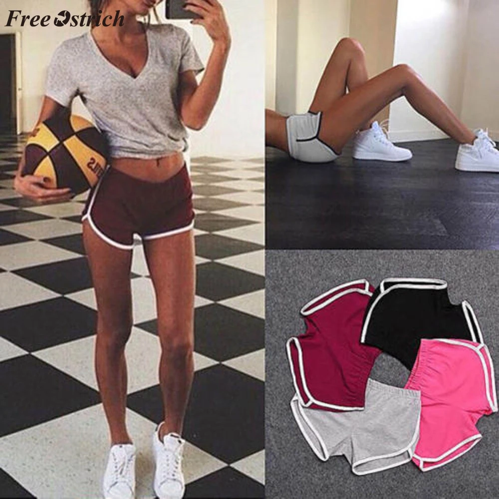 

FREE OSTRICH 2019 Summer Road Shorts Women Elastic Waist Short Women All-match Loose Solid Soft Cotton Casual Trend Short Femme