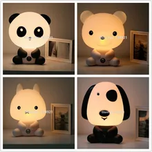 Table Lamps Baby Room Cartoon Night Sleeping Light Kids Bed Lamp Night Sleeping Lamp with Panda/Rabbit/Dog/Bear Shape EU/US Plug
