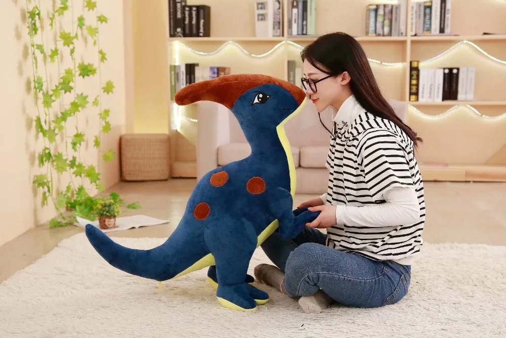 Paractenosaurus динозавр, игрушка кукла зеленый/синий постоянного динозавров Дино плюшевые игрушки для мальчиков Детский подарок на Рождество, 55/75/95 см