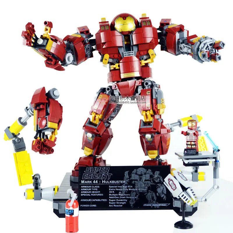 

DHL MOC Legoingly 76105 LEPIN 07101 1527pcs Super Hero Iron Man The Hulkbuster Ultron Edition Toy Building Bricks Blocks Model