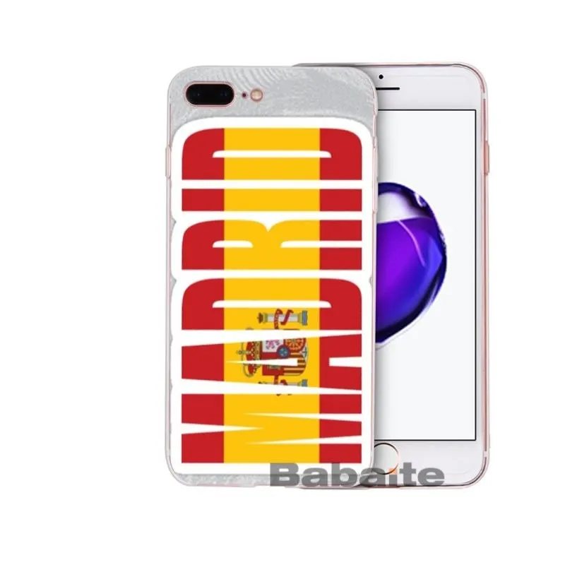 Babaite Мадрид ТПУ мягкий силиконовый прозрачный чехол для iPhone 6S 6plus 7 7plus 8 8Plus X Xs MAX 5 5S