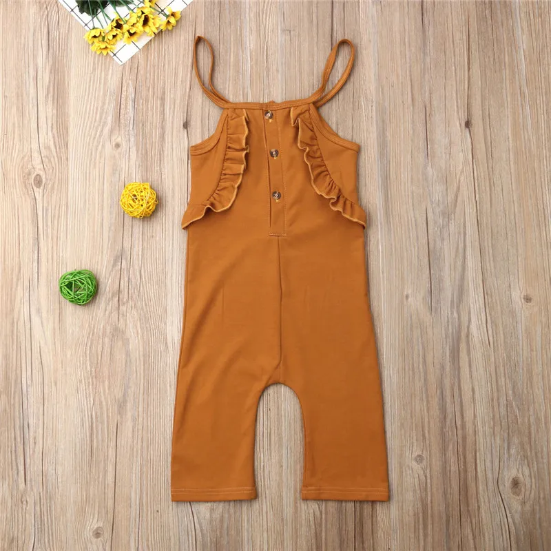 

2019 Summer Kids Toddler Baby Girls Sleeveless Bandage Rompers Jumpsuit Overalls Infant Girls Cotton Playsuit Clothes Outfits