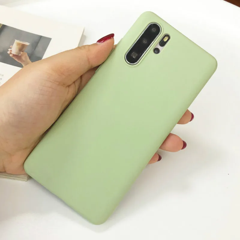 Модные Карамельный цвет мягкий, силиконовый, из ТПУ чехол для huawei P30 P20 Lite P Smart Z плюс Nova 2i 3 3i 4 5i 5 Pro Матовые чехлы для телефонов - Цвет: Green