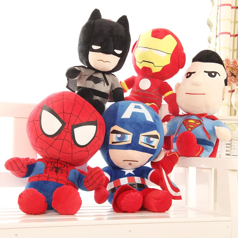 

The Avengers Super Hero Plush Toys Doll Spiderman Iron Man Batman Captain America Superman Plush Soft Stuffed Toys Gifts