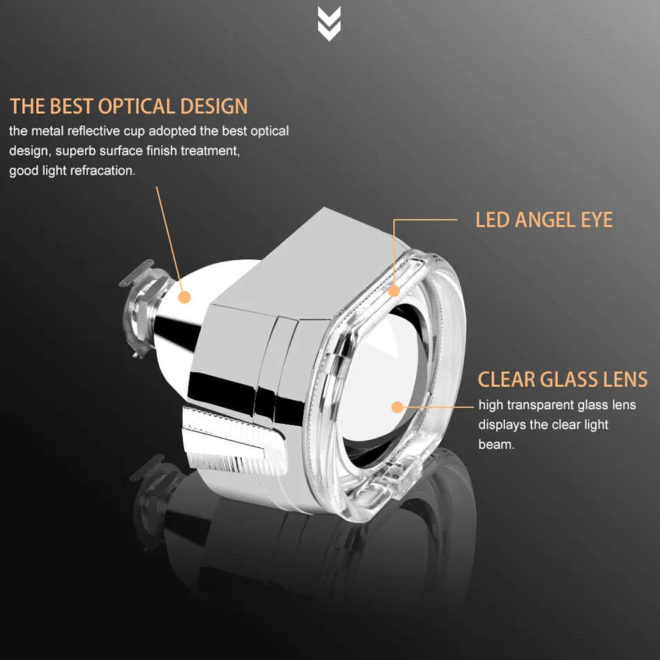 RACBOX 2,5 дюймов Мини HID объектив проектора X5 Квадратный Белый Halo Led Ангельские Глазки Модифицированная H4 H7 Фары линзы использовать H1 ксеноновая лампа