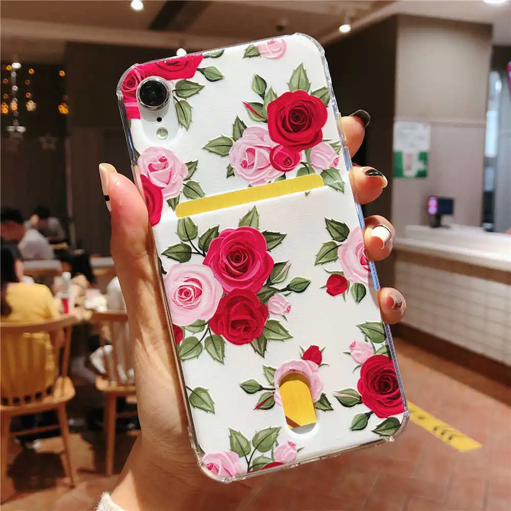 For Iphone X Case Marble TPU Case for Iphone 8 8Plus Credit Card Holder Back Cover for iphone 6 6plus 7 7plus Protective shell (16)