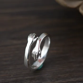 

line couple model of personality S925 pure silver ring element silver ring opening gifts process