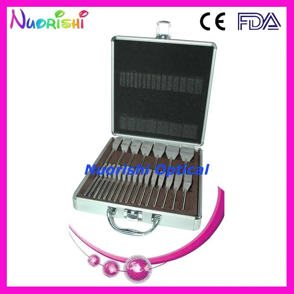 

HLS22 Ophthalmic Optical Optometry Glass K9 Loose Prism Bars Stainless Steel Handle Kit Set Aluminum Case Packed Free Shipping